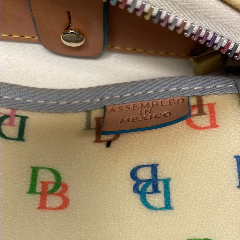Vintage Dooney & Bourke Tan Satchel with Leather Trim